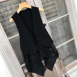 Women's Vests Irregular All-Matched Summer Women Chiffon Vest Outerwear Korean Style Female Waistcoat 2023 Fashion Thin Sleeveless Jackets