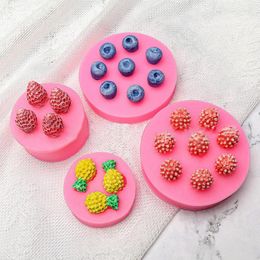 Baking Moulds Fruit Shape Silicone Mold Strawberry Blueberry Mulberry Pineapple Fondant Chocolate Jelly Candy Resin Cake Decorating Tool