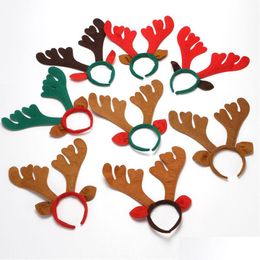 Christmas Decorations Head Buckle Elk Hair Hoop Reindeer Antler Headband Deer Horn Kids Adts Accessory Party Festival Decoration Jk1 Dhlvd