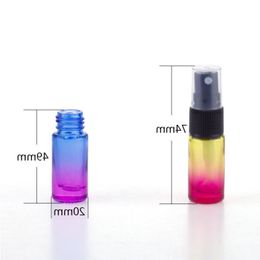 Portable 5ml Mini Refillable Perfume Bottle With Spray Scent Pump Empty Cosmetic Containers Gradient Colours 300Pcs Lot For Travel Xchfo