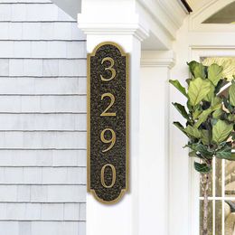 Parkas Bileeda Vertical Address Plaque Outdoor House Number Sign Vintage Numeros Casa Exterior Signage for Hotel Apartments Street