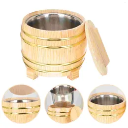 Dinnerware Sets Rice Steamer Home Accessory Wood Round Shaped Container Storage Household Multi-function Bucket