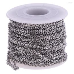 Chains 1 Roll Flat Round Stainless Steel Cable Chain DIY Craft Findings Supplies 12 Metres Jewellery Supply