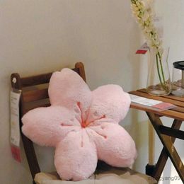 Cushion/Decorative Pink Cherry Petals Style Plush Cherry Blossom Cushion Stress Relief Skid Throw Floor Mat R230630