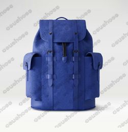 Christopher Backpack M23189 Racing Blue Embossed Leather Mens Radiant Sun Monograms Macassar Backpack M46686 Designer Large Capacity Handbag Travel Bag M20865