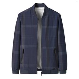 Hunting Jackets Men's Winter Sports Flight Jacket Outdoor Zipper Cardigan Stand Collar With Pockets Plaid Plus Velvet Coats