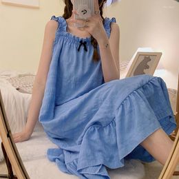 Women's Sleepwear Night Gown Women Nighty Ladies Sexy Pyjamas Large Sizes Dress For Fat Kawail Girl Woven Slip Summer Home Wear