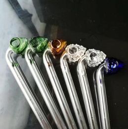 Glass Smoking Pipes Manufacture Hand-blown hookah Bongs Coloured Strawberry Head Braised Pot