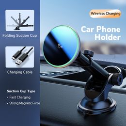 CAFELE 15W Wireless Charger Magnetic Car Phone Holder in Car Mobile Support For Cell Phone Portable Car Holder Magsafe Charging