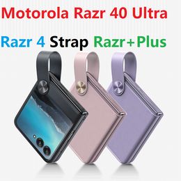 Leather Cases For Motorola Razr 40 Ultra Moto Razr Plus Razr4 Case Finger Strap Bracket Hard Cover