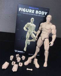 Minifig GWToys G001 Scale 112 DIY Male Strong Muscle Super Flexible Action Figure Body Doll Model about 16cm for Custom Sketch Practise J230629