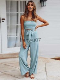 Women's Jumpsuits Rompers Spring Summer Women's Casual Jumpsuit Female Solid Color One Piece Wide Leg Backless Sexy Overalls Playsuit 2023 J230629