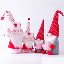 Other Festive Party Supplies Valentines Day Gift Mr Mrs Handmade Swedish Tomte Gnomes Plush Faceless Santa Doll Ornaments Home Tab Dh1Ot