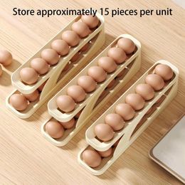 Storage Bottles Refrigerator Egg Organiser Multi Layer Automatically Rolling Basket Space Saving Dispenser Tray For Countertop Fridge