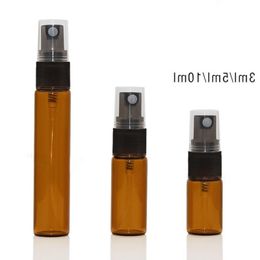 Amber Glass Spray Bottle with Cosmetic Skin Care Atomizer for Ejuice Eliquid Spray Refillable Bottle 3ml 5ml 10ml Mini Travel Size Cont Ungs