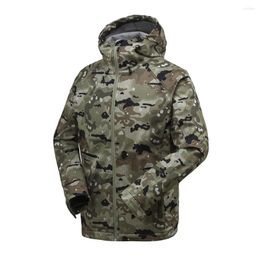 Hunting Jackets GSOU SNOW Outdoor Men's Soft Shell Jacket Hiking Camouflage Hooded Waterproof Windproof Keep Warm Camping Fleece Coats