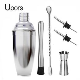 Wine Glasses UPORS Stainless Steel Cocktail Shaker Mixer Wine Martini Boston Shaker For Bartender Drink Party Bar Tools 550ML750ML 230628