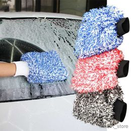 Glove Long Hair Coral Wool Car Cleaning Gloves Ultrafine Fibre Car Washing Gloves Waterproof Car Wash Gloves Auto Accessoires R230629