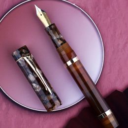 Pens Majohn M700 Resin Fountain Pen No. 6 BOCK Nib F Nib 0.5mm with A Converter Germany Imported Ink Pen Beautiful students gifts
