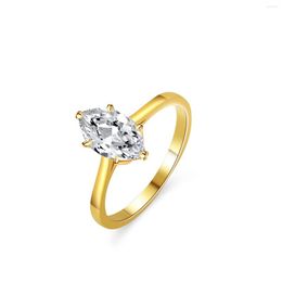 Cluster Rings Brand 1.0CT D Colour Moissanite 925 Sterling Silver Pass Diamond Test For Women Weddig Elegant