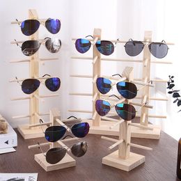 Sunglasses Multi Layers Wood Sunglass Display Rack Shelf Eyeglasses Show Stand Jewelry Holder for Multi Pairs Glasses Showcase Wf