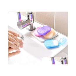 Bathroom Accessory Sets 20Pcs/Box Disposable Mini Travel Soap Paper Washing Hand Bath Cleaning Portable Boxed Foaming Scented Sheets Dh8Bs