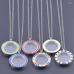 Pendant Necklaces 1PC Round Dots Oil Drops Unscrew Twist Living Memory Po Relicario Locket Floating For Jewellery Women