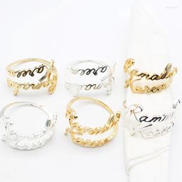 Cluster Rings Brand 6 Pieces/Set 45mm Letter Alloy Napkin DIY Table Decorations