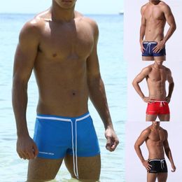 Underpants Swimming Pants For Men Solid Sexy Underwear Mens Nylon Quick Dry Beach Shorts Swimwear W0321