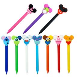 Pens 30 pcs/lot Creative Mouse Press Gel Pen Cute 0.5 mm Black Ink Signature Pens Promotional Gift Stationery School Supplies
