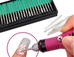 30Pcs Sanding Nail Grinding Head Nail Drill Bit Silver Plated Nail Art Polish Manicure Tool Tungsten Steel