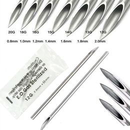 Navel Bell Button Rings 100pieces Sterile TriBeveled Grade Steel Body Piercing Needle Tattoo Needles For Nipple Ear Nose Lip 230628