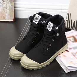 Boots Canvas Shoe Style Fashion High top Military Ankle Casual Female High Quality 230628