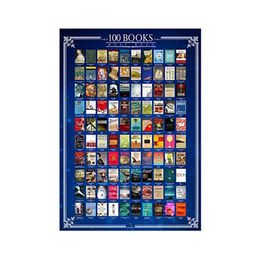 Stickers 100 Books Scratch Off Poster Must Read Of All Time Bucket List Large 16.5 x 23.4 inches Wall Decor Entertainment