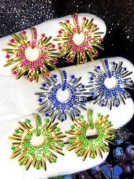 Stud Earrings Missvikki Fashion Firework For Women Bridal Wedding Engagement Lady Girl Charm Jewellery Stage Show Party Gift