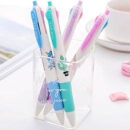 Pens 20 Pcs Cartoon Unicorn Multicoloured Ballpoint Pen 4 Colour Pen Hand for Writing Stationary Set School Ball point Pens wholesale