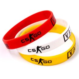 red yellow white anime games cs go sport male wristband friendship rubber silicone bracelets men jewelry for women friends