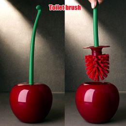 Toilet Brushes Holders Creative Lovely Cherry Shape Lavatory Brush Toilet Brush Holder Set Red Toilet brush toilet holder bathroom accessories 230629