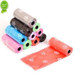 New 1 roll of 15pcs dog poop bags dispenser collector garbage bag puppy cat poop shovel bag small roll outdoor cleaning pet supplies