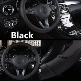 Steering Wheel Covers Sport Style Contrast Color Non-slip Sweat Good Breathable PU Leatherette 15 Inch Car Cover Protector