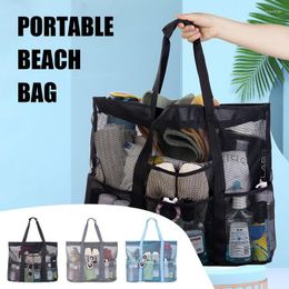 Storage Bags 8 Pockets Mesh Shower Bag Large Capacity Toiletry Box Multipurpose Essentials Carrier For Beach Gym Bathroom