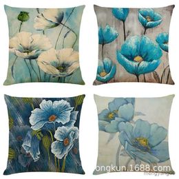 Cushion/Decorative Decorative Throw Covers Green Plant Pattern Cotton Linen Case Cushion Cover Home Sofa Decorative R230629