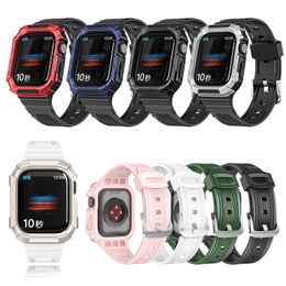 Smart Straps Silicon Band Protective Case For Apple Watch 7 8 45mm 41mm 40mm iwatch 6 5 SE 44mm TPU Watchband Bumper Case