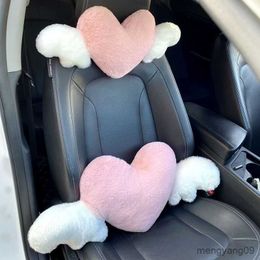 Cushion/Decorative Car head neck cute cartoon love heart back waist seat back cushion Automotive interior decoration R230629