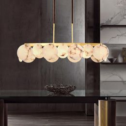 Pendant Lamps Modern Dolomite Led Chandelier Lighting Lustre Copper Home Decor Lamp Dining Living Room Hanging Lights