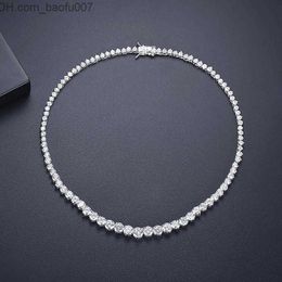 Pendant Necklaces fashionTrendy Necklace Lab Diamond Stone White Gold Filled chorker Pendant Necklaces for Women Bridal Party Wedding Jewellery Z230629