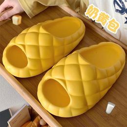 Slippers Kawaii Fat Bread Unisex Funny Indoor Shoes With Eyes Women's Summer Beach Slides EVA Woman Light Home