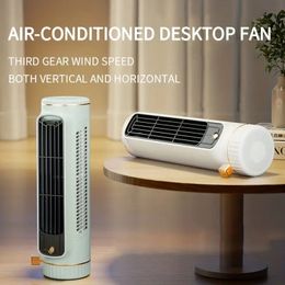 Air-conditioned Desktop Fan Small Electric Fan Dormitory Desktop Fan Office USB Multi-function Charging Mini Small Fan Vertical And Horizontal Dual-use