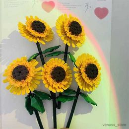 Blocks Building Block Bouquet Model Toy Plant Potted Sunflower Rose Flower Assembly Girl Creative Building Toy Child Gift R230629