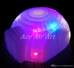 6m diameter Customized Made In China Inflatable LED Igloo Dome Tent With 4 Entrances And 4 Doors Curtains For Rooftop